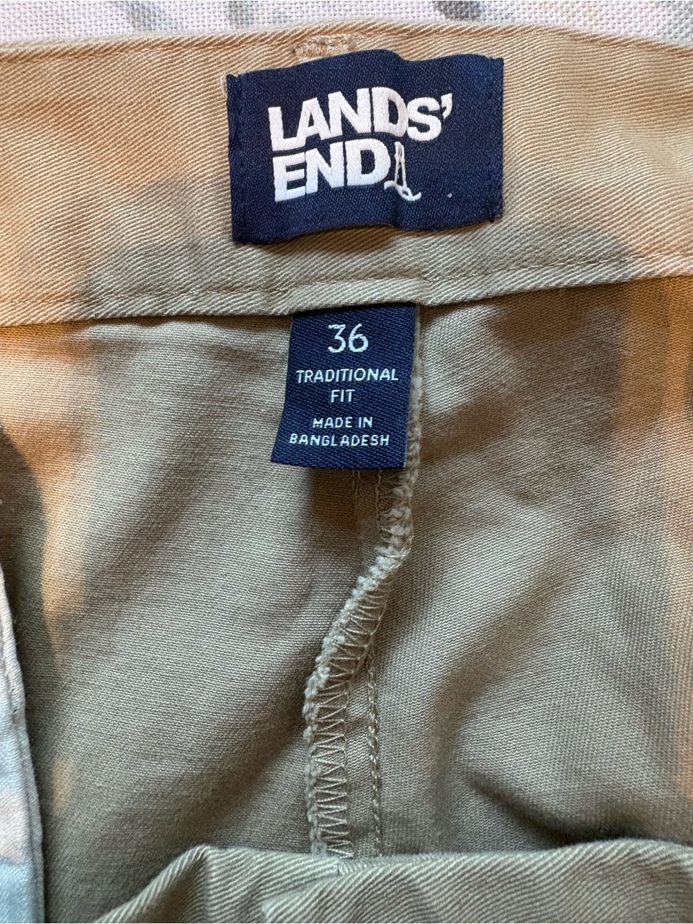 Lands' End Men’s Traditional Fit Khaki Chinos 36x32